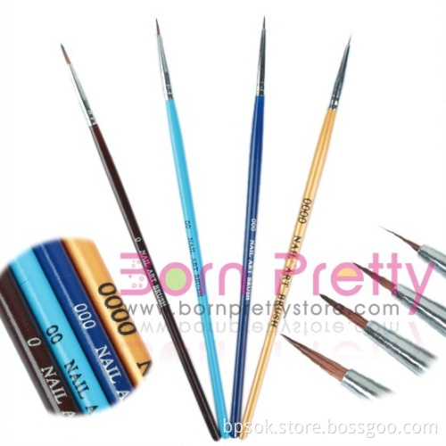 4pcs Acrylic Uv Gel Nail Art Paint Drawing Brush Kit